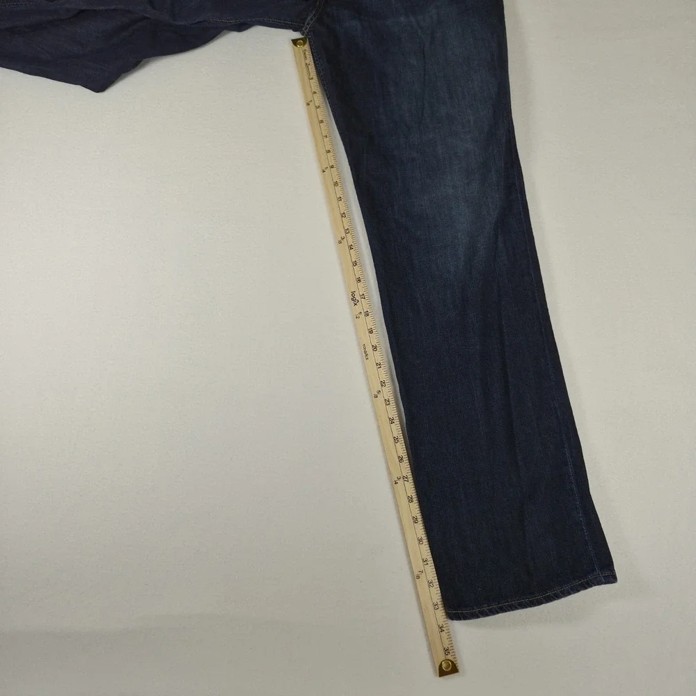 Mavi Max Blue Jeans Men's 34x34 Mid-rise Baggy Wide Leg Dark Wash
